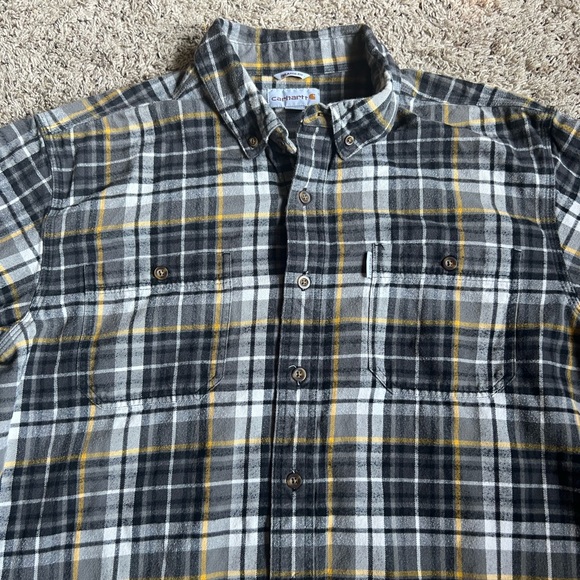 Carhartt Button Down Shirt Flannel Plaid XL Relaxed Fit - Picture 1 of 6